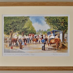 Le Concours du Juments et Pouliches, Framed in an oak surround.