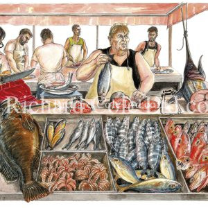 Fish Market Stall, Marsaxlokk, Malta.
